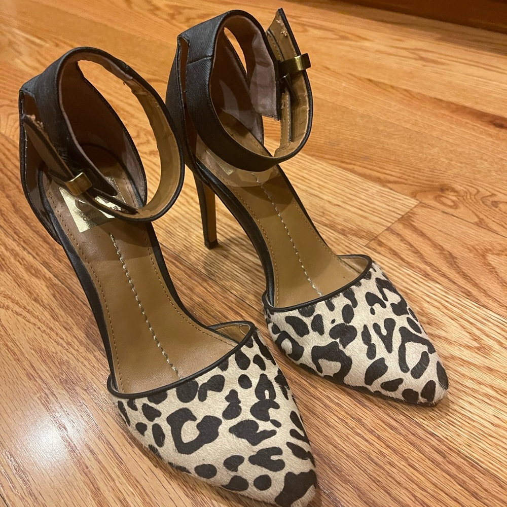 Dolce Vita Leopard Print Ankle Strap Heels